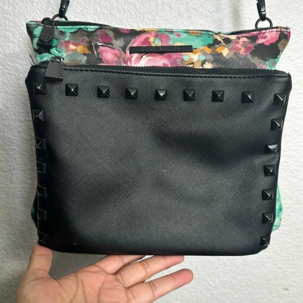 Steve Madden Black Multi Floral Crossbody Bag